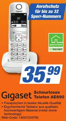 K+B Expert Gigaset Schnurloses Telefon AE690 Angebot