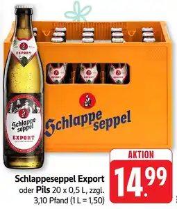 Edeka Neukauf Schlappeseppel Export oder Pils Angebot
