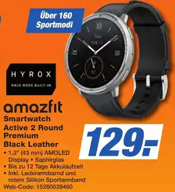 K+B Expert amazfit Smartwatch Active 2 Round Premium Black Leather Angebot