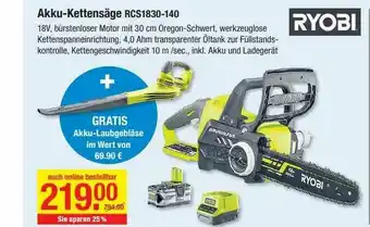 V Baumarkt Ryobi Akku-kettensäge Rcs1830-140 Angebot