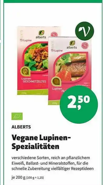 Erdi Biomarkt Alberts Vegane Lupinen-spezialitäten Angebot