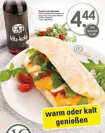 WEZ Panini Mit Getränk Fritz-kola Angebot