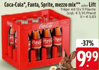 E-Center Coca-Cola, Fanta, Sprite, mezzo mix oder Lift Angebot