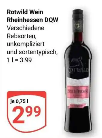 Globus Rotwild Wein Rheinhessen DQW Angebot