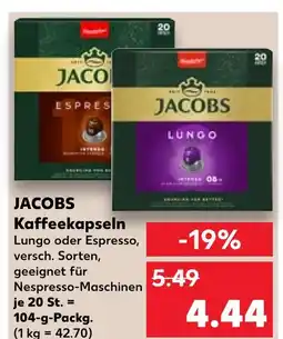 Kaufland Jacobs kaffeekapseln lungo Angebot