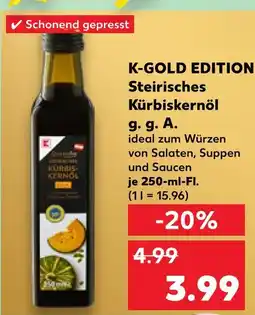 Kaufland K-gold edition steirisches kürbiskernöl Angebot