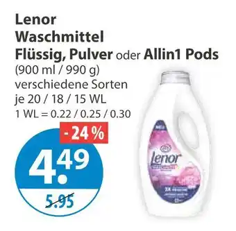 V Markt Lenor waschmittel flüssig Angebot