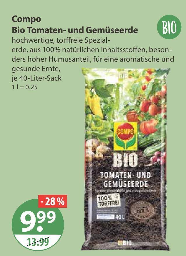 Compo bio tomaten- und gemseerde Angebot bei V Markt