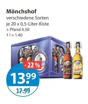 V Markt Mönchshof bier Angebot