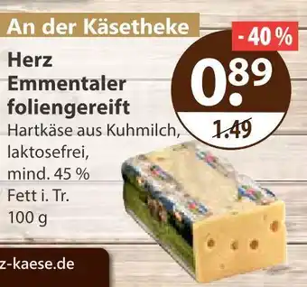 V Markt Herz emmentaler foliengereift Angebot