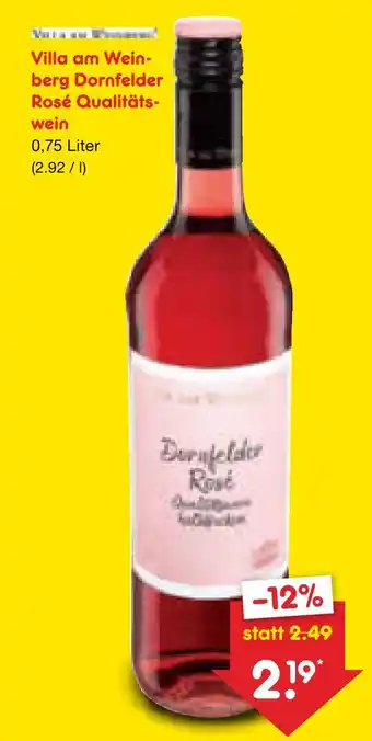 Netto Marken-Discount Villa am weinberg dornfelder rosé qualitätswein Angebot