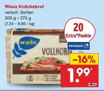 Netto Marken-Discount Wasa knäckebrot Angebot