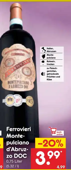 Netto Marken-Discount Ferrovieri montepulciano d'abruzzo doc Angebot