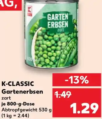 Kaufland K-CLASSIC Gartenerbsen Angebot