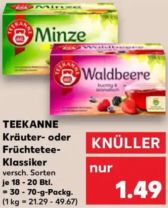 Kaufland TEEKANNE Kräuter oder Früchtetee Klassiker Angebot