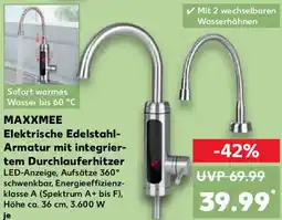 Kaufland MAXXMEE Elektrische Edelstahl Armatur mit integriertem Durchlauferhitzer Angebot