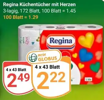 Globus Regina Küchentücher mit Herzen Angebot