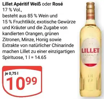 Globus Lillet Apéritif Weiß oder Rosé Angebot
