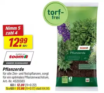 toom Baumarkt Pflanzerde Angebot
