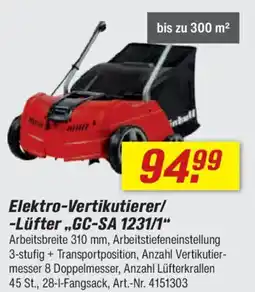toom Baumarkt Einhell Elektro-Vertikutierer/ -Lüfter „,GC-SA 1231/1" Angebot