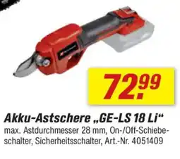 toom Baumarkt Einhell Akku-Astschere,,GE-LS 18 Li" Angebot