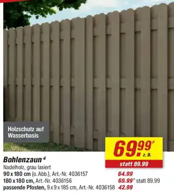 toom Baumarkt Bohlenzaun Angebot