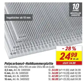toom Baumarkt Polycarbonat-Hohlkammerplatte Angebot