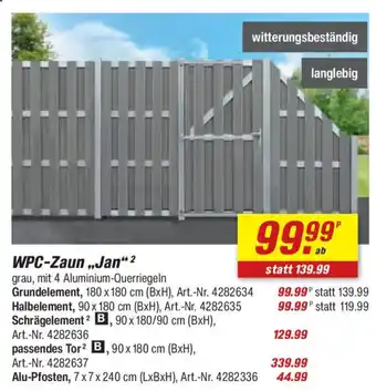toom Baumarkt WPC-Zaun ,,Jan" Angebot