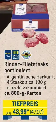 METRO Rinder-Filetsteaks portioniert Angebot