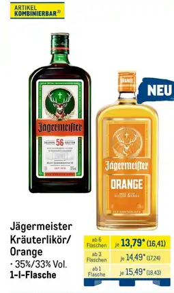 METRO Jägermeister Kräuterlikör/ Orange Angebot