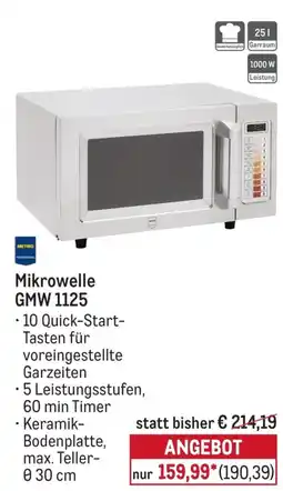 METRO METRO PROFESSIONAL Mikrowelle GMW 1125 Angebot
