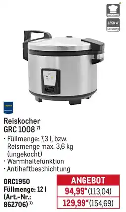 METRO METRO PROFESSIONAL Reiskocher GRC 1008 Angebot