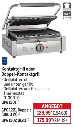 METRO METRO PROFESSIONAL Kontaktgrill oder Doppel-Kontaktgrill Angebot