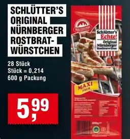 Handelshof Schlütter's original nurnberger rostbrat würstchen Angebot