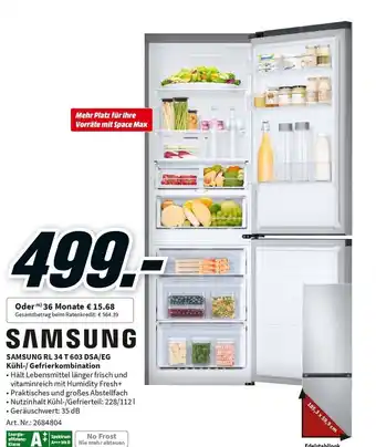 MediaMarkt Samsung EL 34 T 603 DSA/EG Kühl-/ Gefrierkombination Angebot