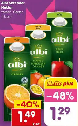 Netto Getränke Discount Albi Saft oder Nektar Angebot