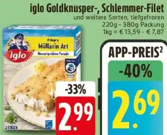Edeka iglo Goldknusper-, Schlemmer-Filet Angebot