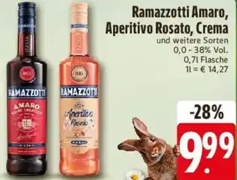 Edeka Ramazzotti Amaro, Aperitivo Rosato, Crema Angebot