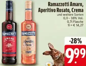 E-Center Ramazzotti Amaro, Aperitivo Rosato, Crema Angebot