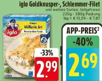 E-Center iglo Goldknusper-, Schlemmer-Filet Angebot