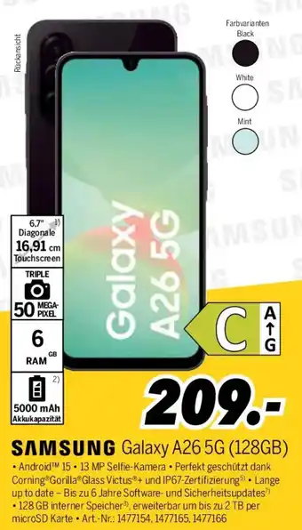 MEDIMAX SAMSUNG Galaxy A26 5G (128GB) Angebot