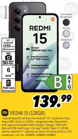 MEDIMAX REDMI 15 (128GB) Angebot
