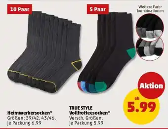PENNY TRUE STYLE Vollfrotteesocken Angebot