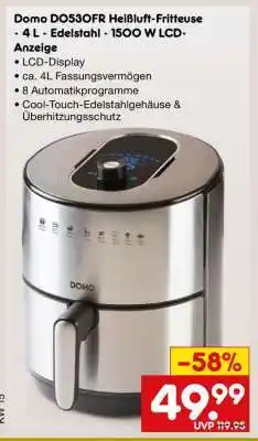 Netto Marken-Discount Domo DO530FR Heißluft-Fritteuse Angebot