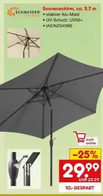 Netto Marken-Discount Sonnenschirm, ca. 2,7 m Angebot