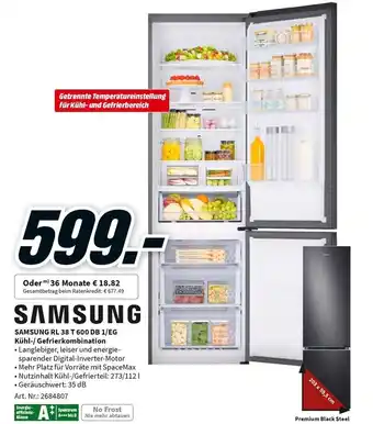 MediaMarkt Samsung RL 38 T 600DB 1/EG Kühl-/Gefrierkombination Angebot