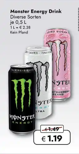 Travel Free Monster energy drink Angebot