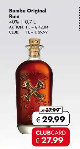 Travel Free Bumbu original rum Angebot