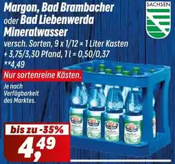 Simmel Margon, Bad Brambacher oder Bad Liebenwerda Mineralwasser Angebot