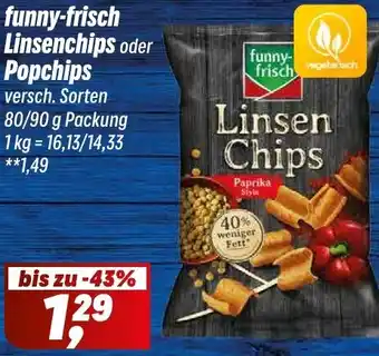 Simmel funny-frisch Linsenchips oder Popchips Angebot